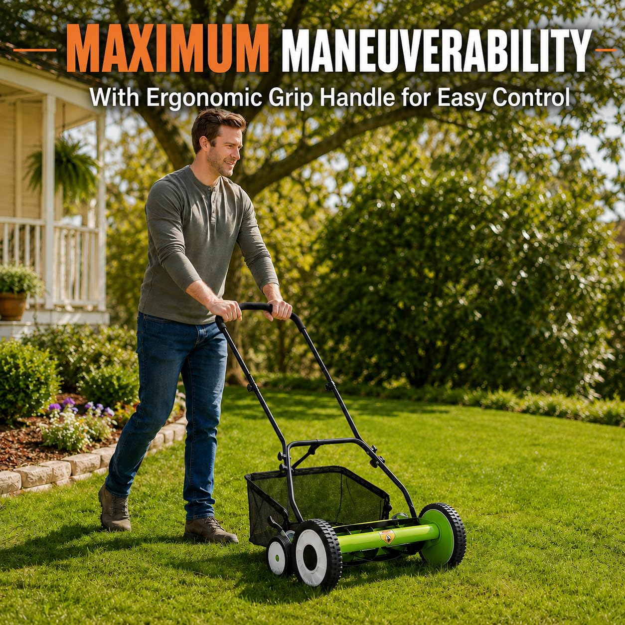 18 Inch Push Reel Lawn Mower,  - Conventional Reel review and price